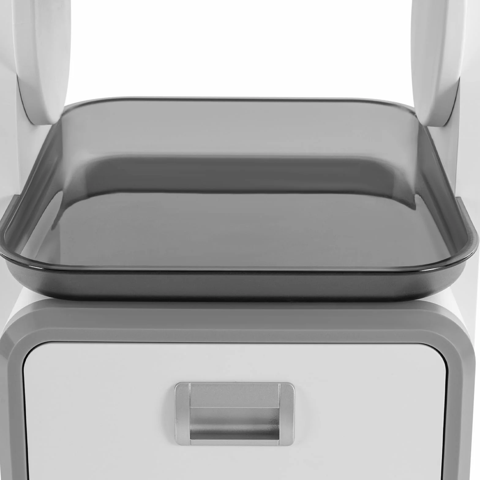 Carro de cosméticos médico con 2 cajones, 44 x 44 x 73,5 cm, con 4 ruedas universales silenciosas para laboratorio, clínica, hospital, salón, color blanco