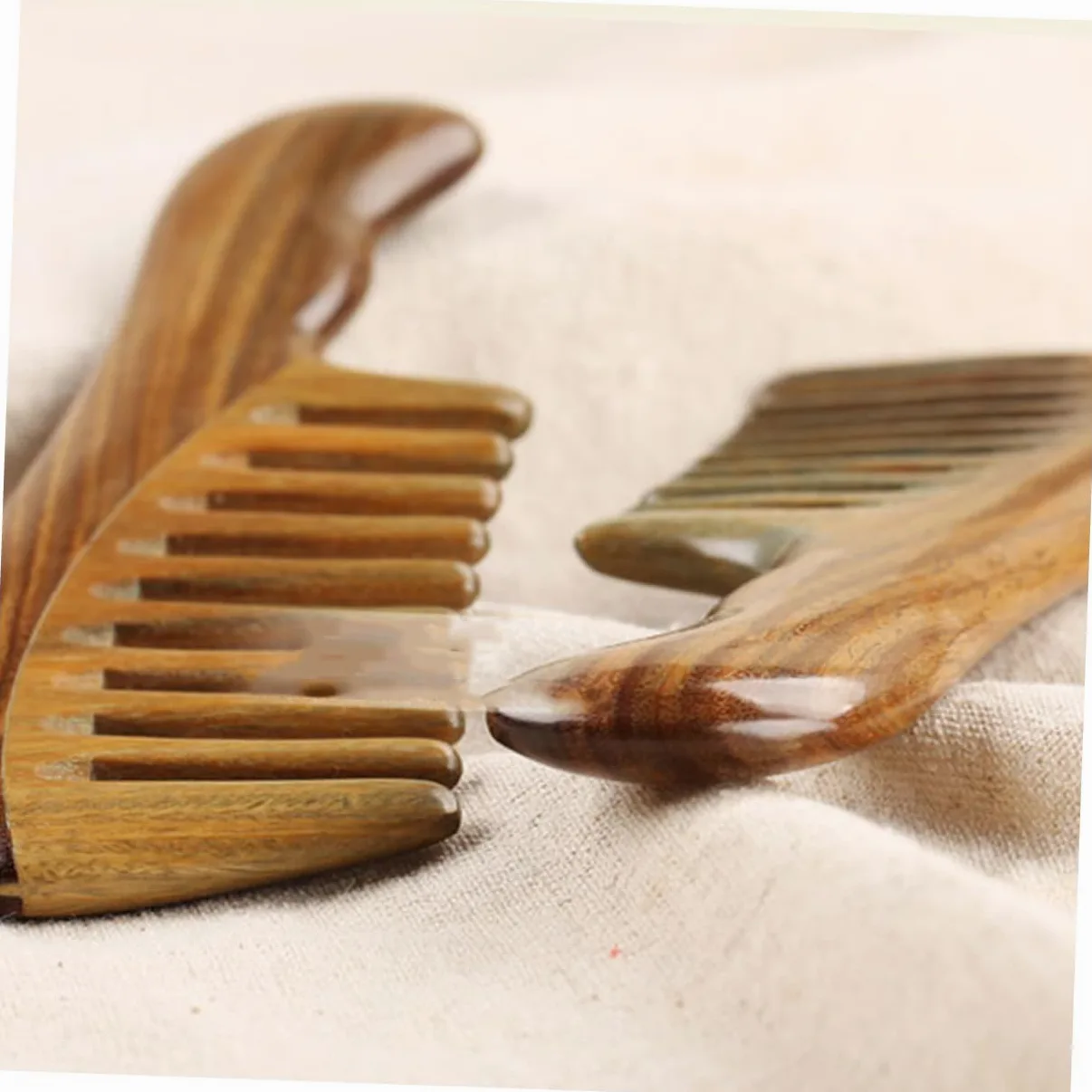 Peine De Masaje De Dientes Anchos Peine De Madera De Sándalo Natural Dientes Anchos y Para Peinar El Cabello