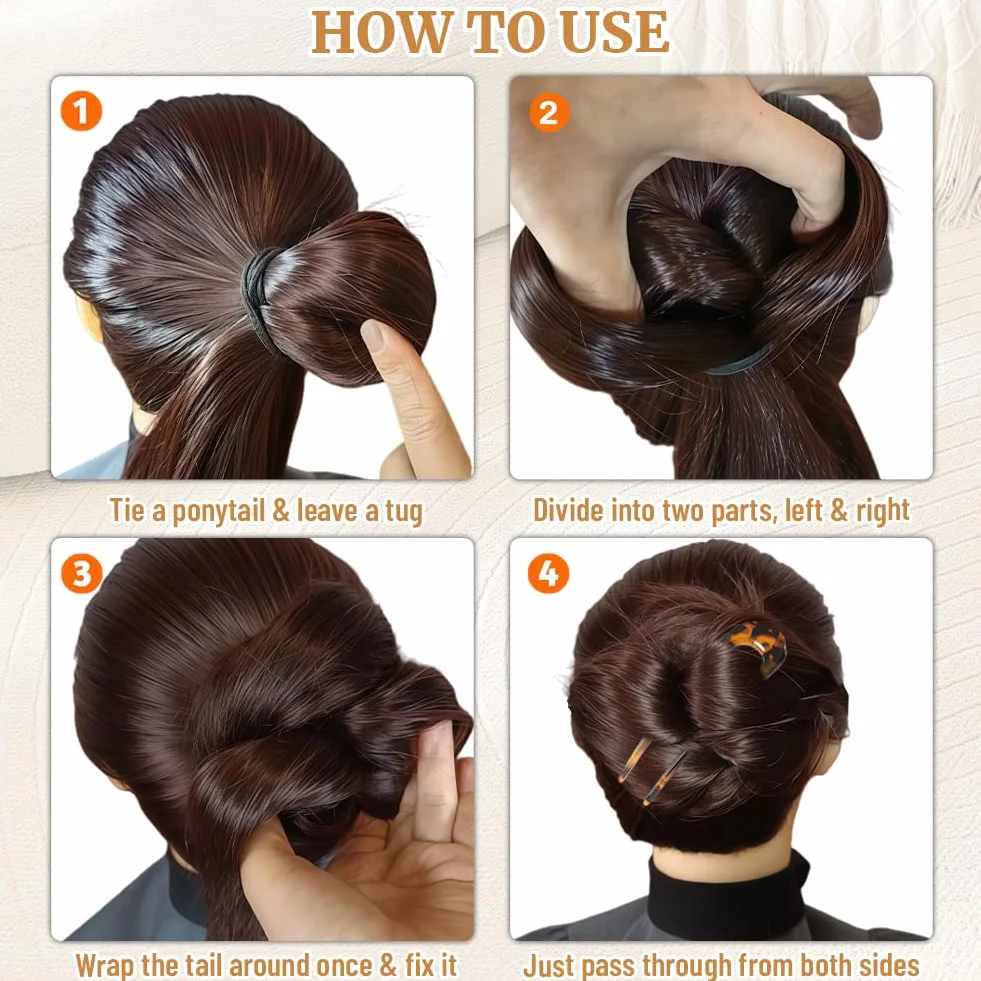 Aucuu Pinzas Francesas para el Cabello en Forma de U, 4pc Horquillas Francesas para Mujer
