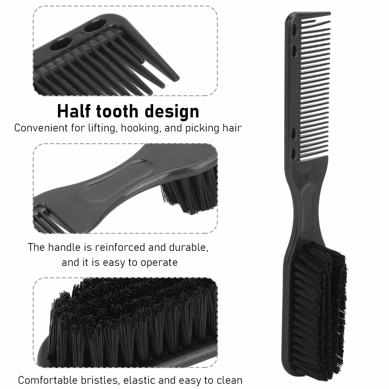 Cepillo de Barba de Doble Cabezal para Hombres, Cerdas Suaves y Rígidas, Suave para la Piel, Diseño Ergonómico, Portátil y Apto para Viajes, Aplicación de Aceite y Peinado,