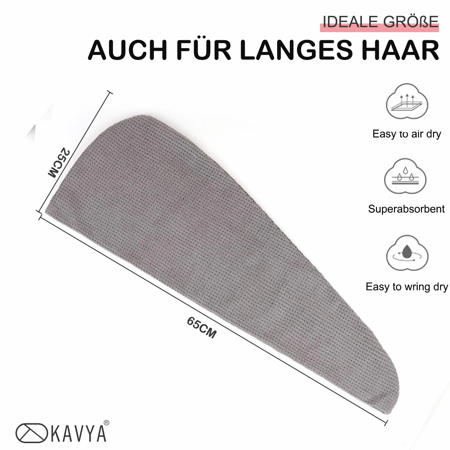 Toalla Microfibra para Pelo Rizado Curly, Superabsorbente Anti Frizz - 2 Piezas