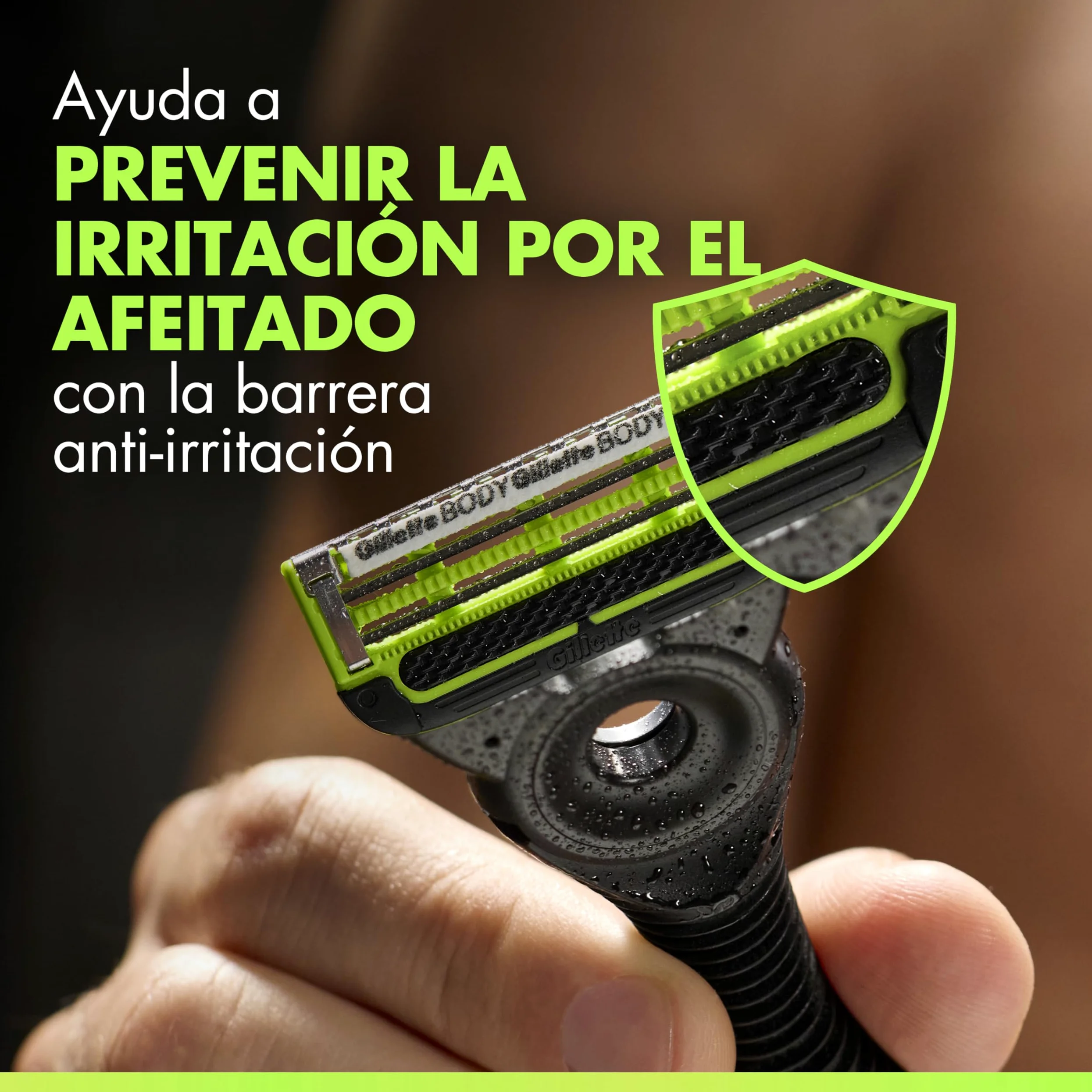 GilletteLabs Body + Intimate Cuchillas de Afeitar Cuerpo Hombre, Pack de 10 | Recambios de 2 Hojas, Banda Lubricante, Barra Anti-Vellos Enquistados Y Anti-Irritación, Depilación de La Zona Íntima Hombre