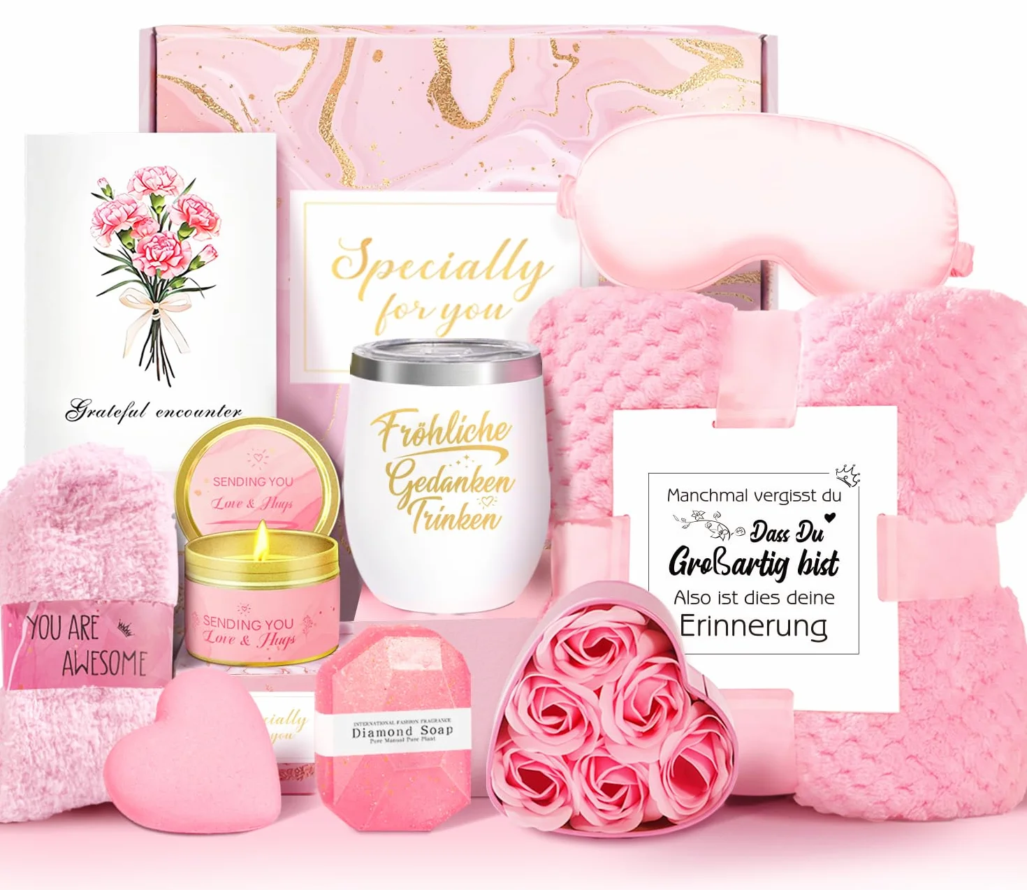 Regalos para mujeres, regalo de cumpleaños para mujeres, relajante cesta de regalo de spa paquete de cuidado, set de regalo para mejores amigas, hermanas, madres, esposas, novias, coworker, bestia