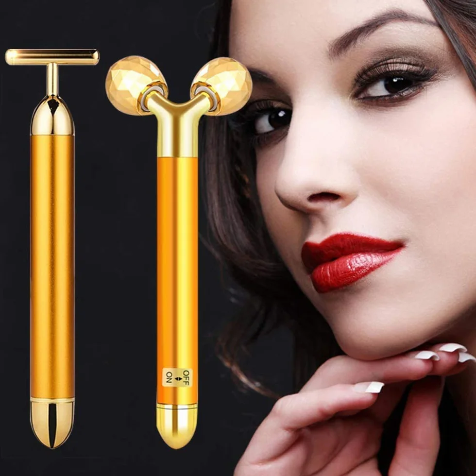 Beauty Bar 24k Golden Facial Masajeador Eléctrico Para Frente y Cuello