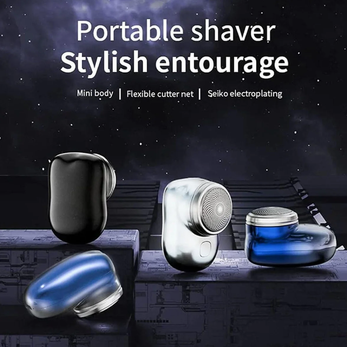 Lureza Shaver - Mini afeitadora Lureza, mini afeitadora eléctrica portátil, tamaño de bolsillo, afeitadoras eléctricas portátiles para hombres, húmedo y seco, tamaño de bolsillo, apto para viajes