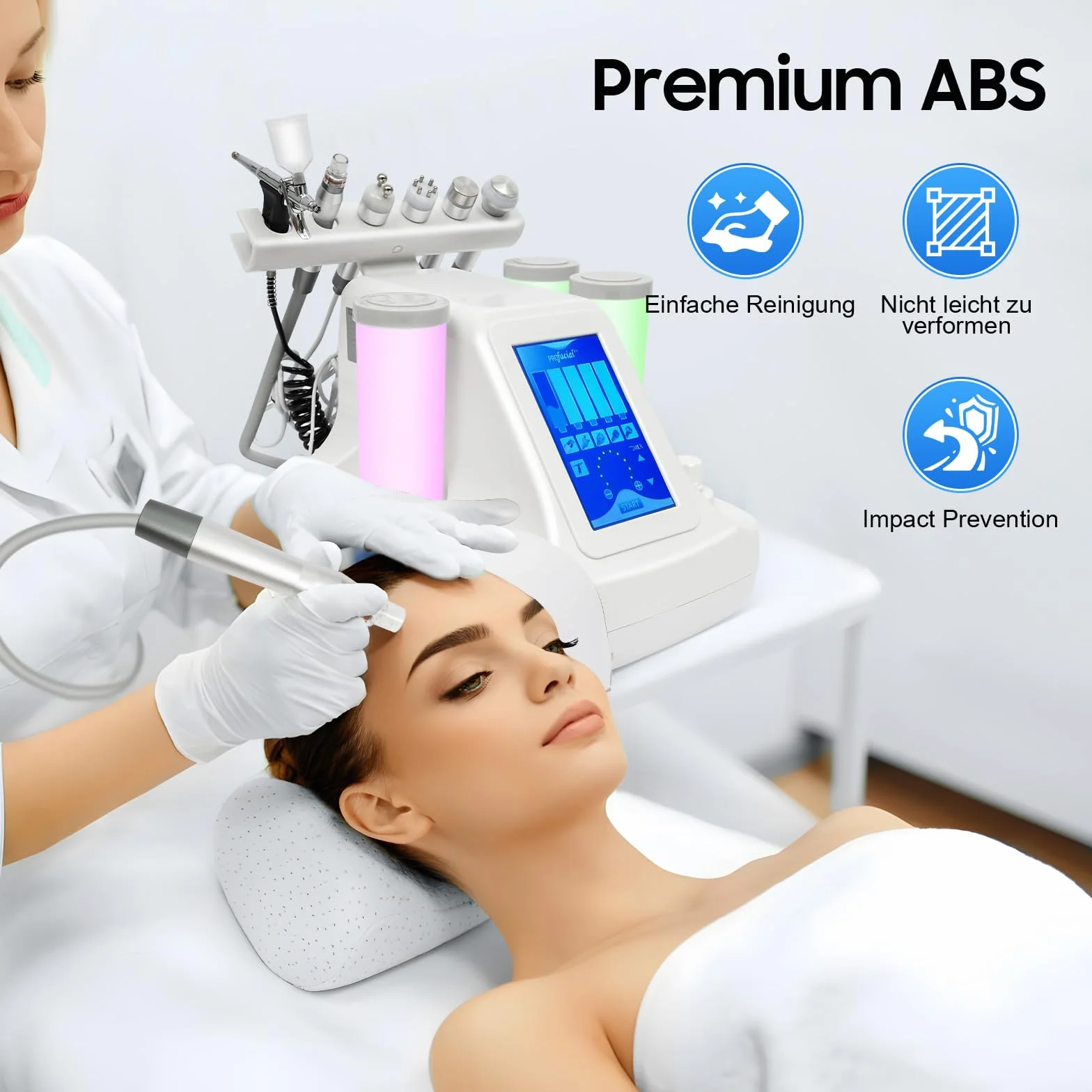 Máquina de belleza 7 en 1, oxígeno hidrógeno, limpieza profunda, Hydra Beauty Facial Care Machine con máscara LED, pequeñas burbujas de aire, instrumento de limpieza con pantalla LED