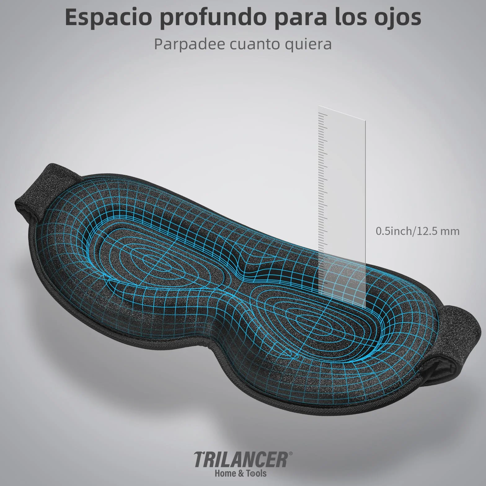 Trilancer Antifaz para Dormir Sin Luz, Mascara para Dormir, Tapa Ojos, Cubre Ojos, Negro