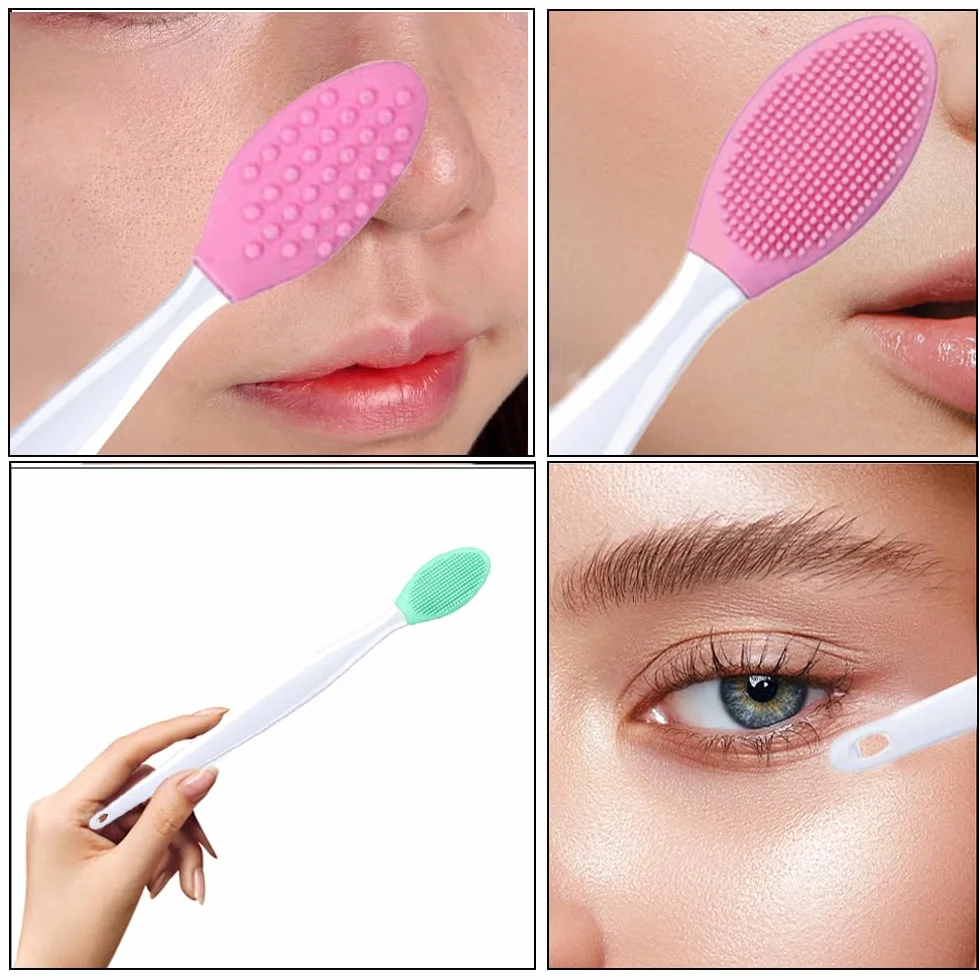 Cepillo Exfoliante de Silicona Doble Cara 4 Pcs Labios Suave
