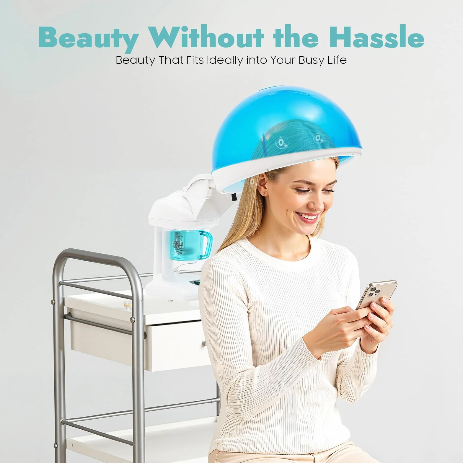 Casco de vapor para cabello 220 V profesional ozono cuidado de aceite secador máquina de vapor