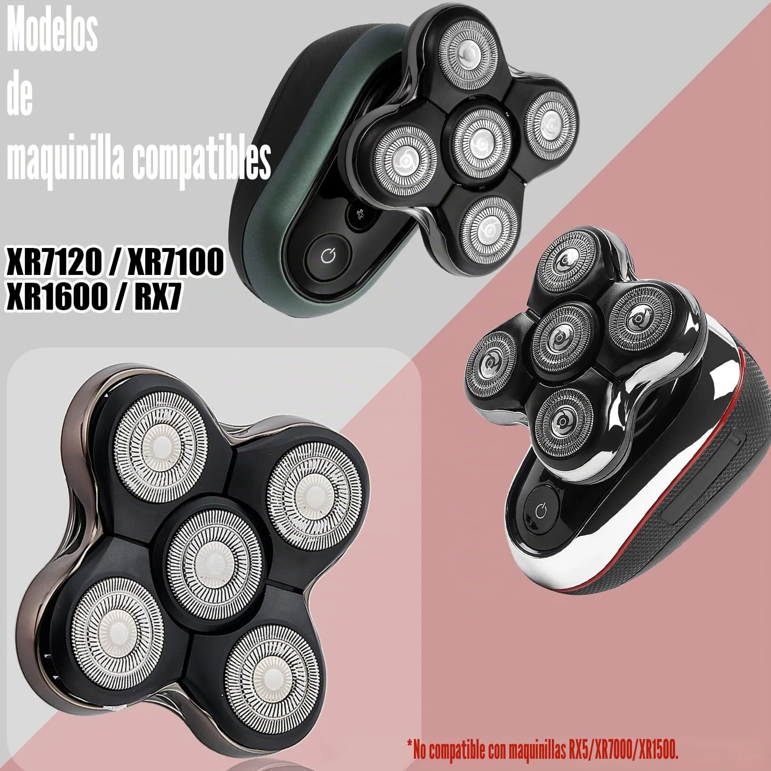 Cuchillas de repuesto RX7 compatibles con Remi**ton Balder XR1600, BOSS XR7120, XR7100 - Cuchillas de corte de pelo de alta precisión (2 paquetes)