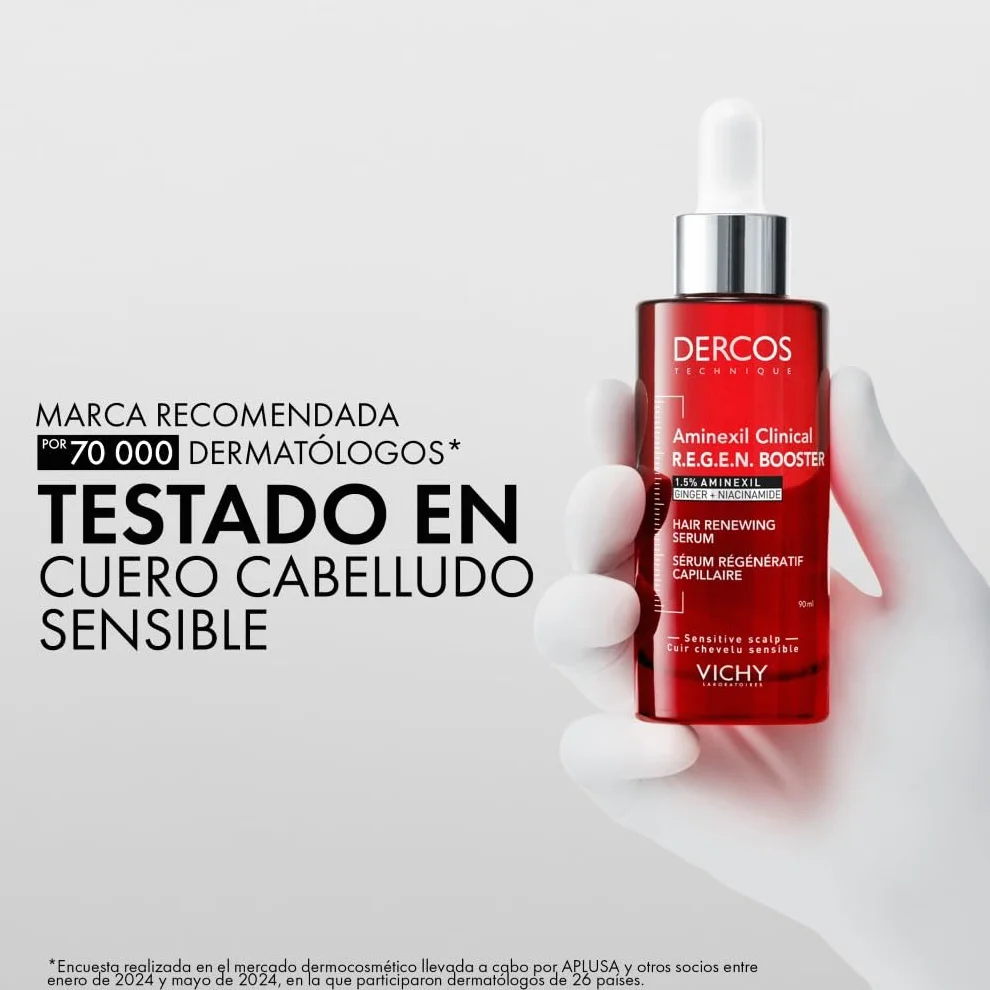 Vichy Dercos Aminexil Clinical R.E.G.E.N. Booster Sérum Regenerador Capilar Reduce Caída Crecimiento Cabello