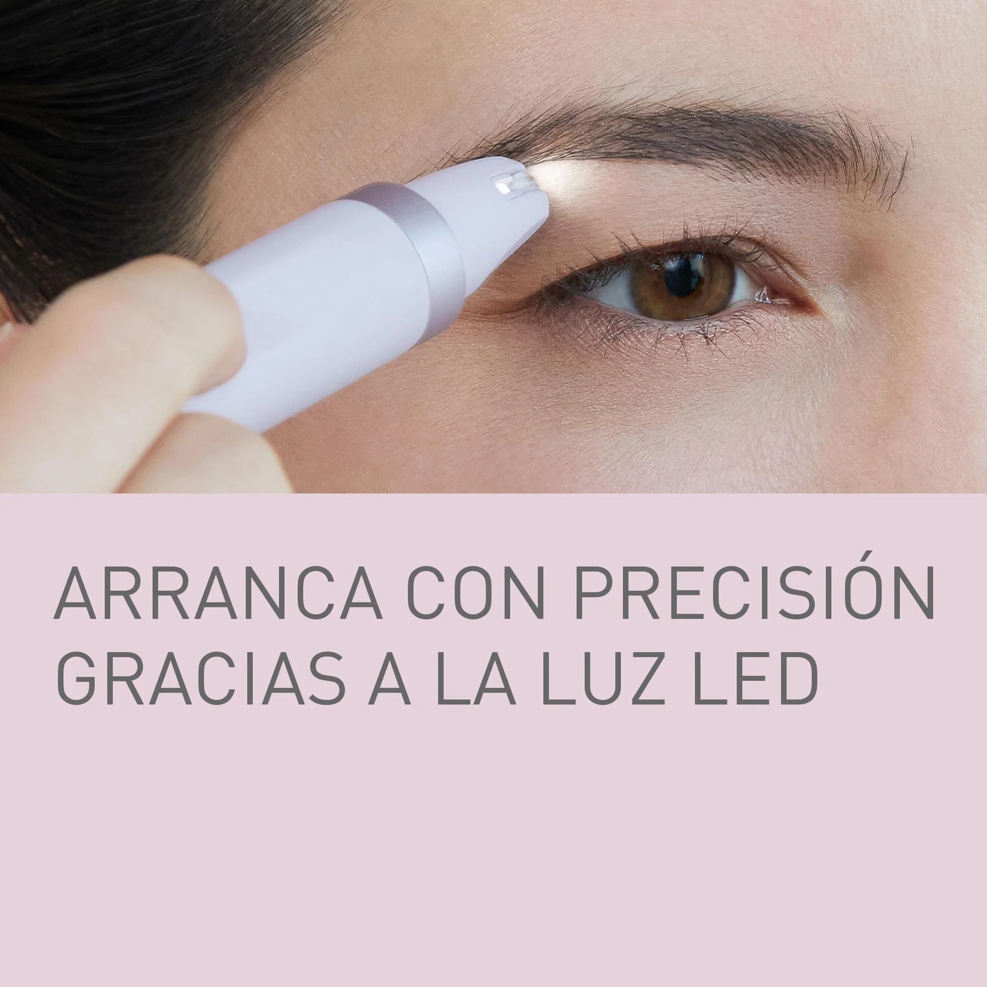 Panasonic ES-EF10-V503 Depiladora de Cejas y Vello Facial Mujer, Perfiladora de Cejas, Luz LED, Diseño Compacto Tipo Bolígrafo, Funciona con Pilas AA, Lila