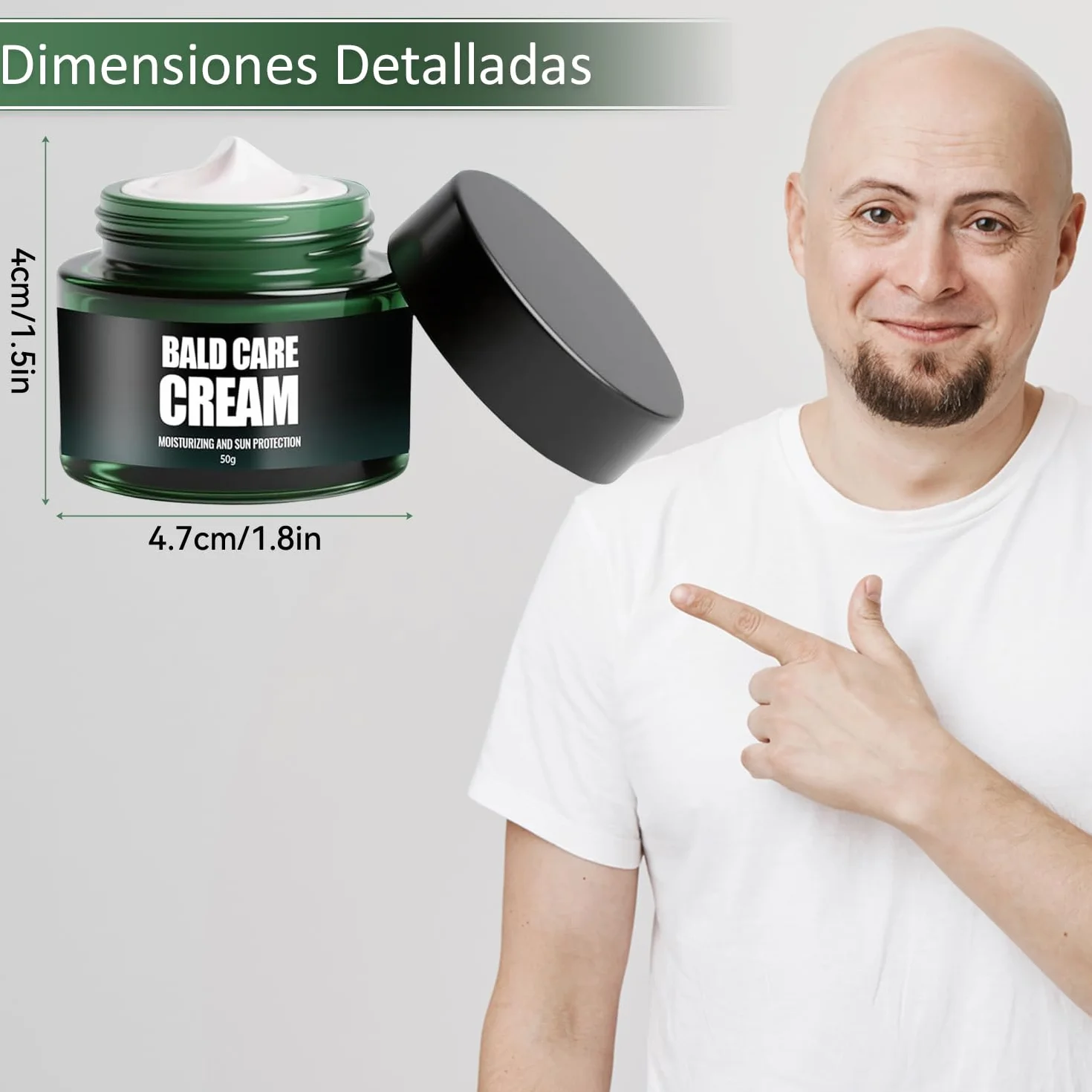 Crema Para La Calvicie Hidratante Calmante Cuero Cabelludo Efecto Antibrillo Matizante Cuidado Diario Hombres Pack de 2