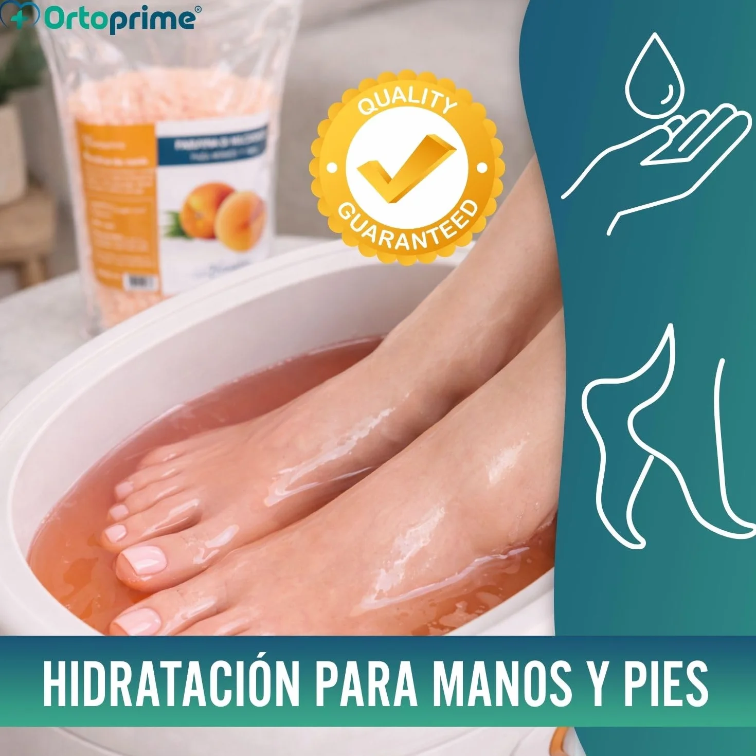 Parafina Manos y Pies Profesional Pack 3 x 3000ml - Parafina Rehabilitación Melocotón Antioxidante - Baños Hidratante para Artritis Artrosis