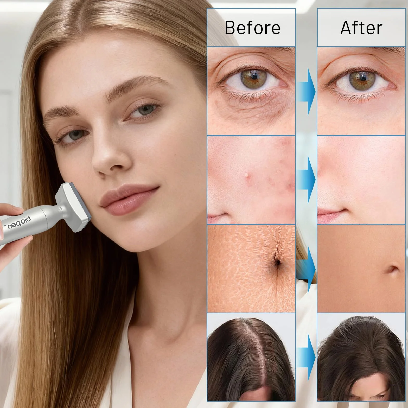 Dr. Pen 2026 Ultima Bio 4 Microneedling Derma Stamp Profesional – Sistema Dual con 120 y 64 Agujas de Titanio, Ajustable 0-3mm, Derma Stamp para Crecimiento de Pelo, Barba y Anti-Aging, Absorción +60%