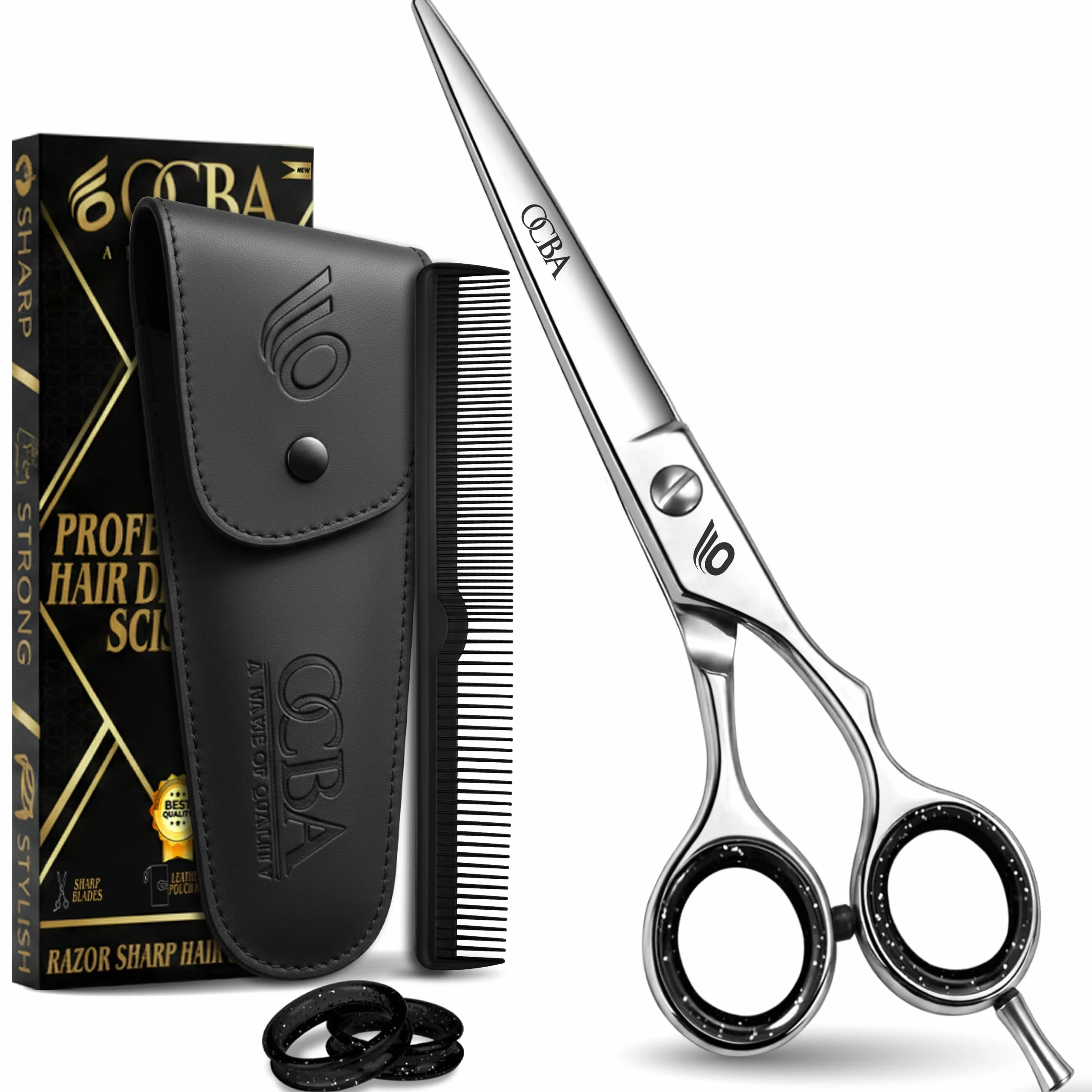 OCBA Tijeras de Peluqueria Profesional Acero Inoxidable 6.5 Pulgadas Corte de Pelo