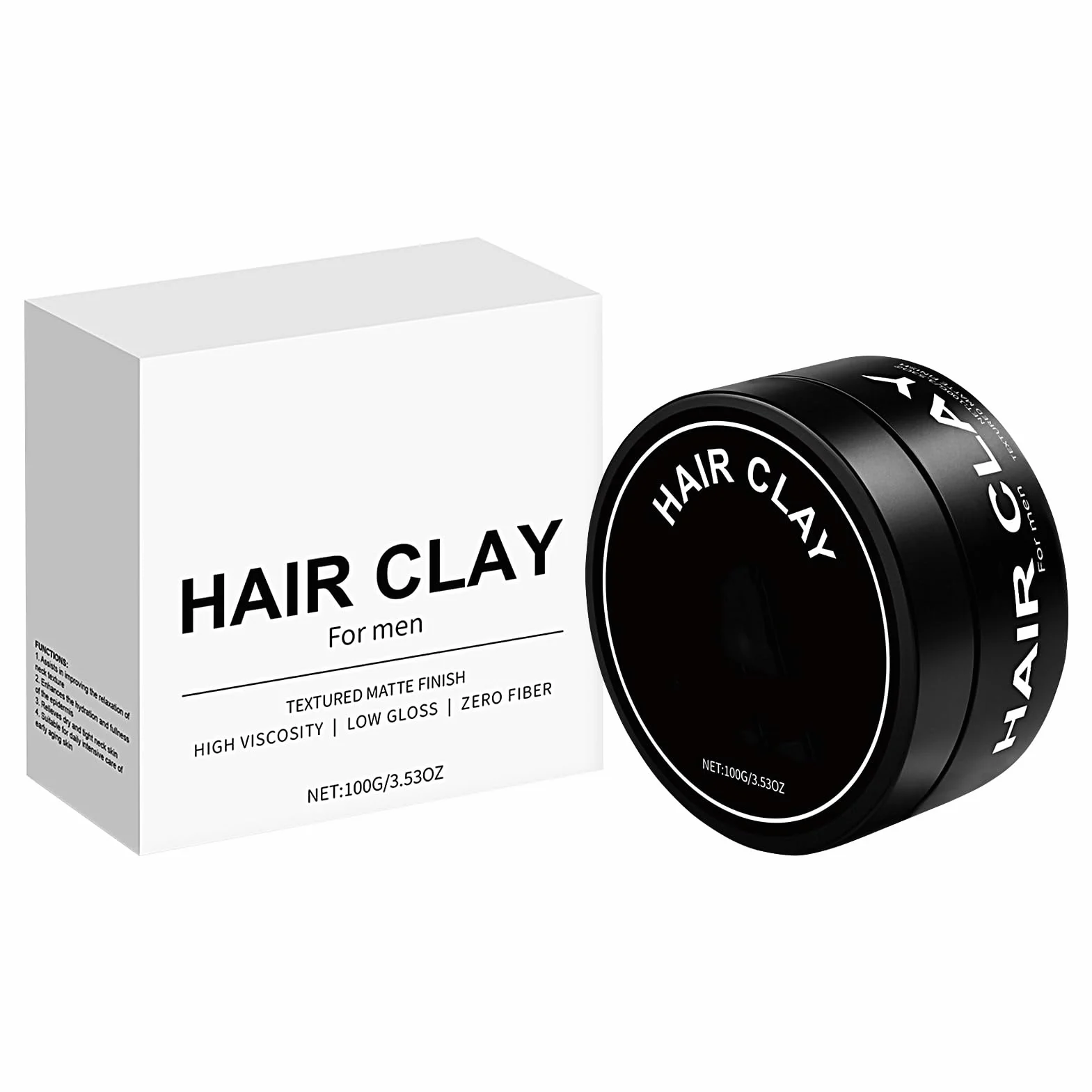 Hair Clay Strong Hold Matte Finish 100 g Lightweight Formula All-Day Styling No Greasy Texture