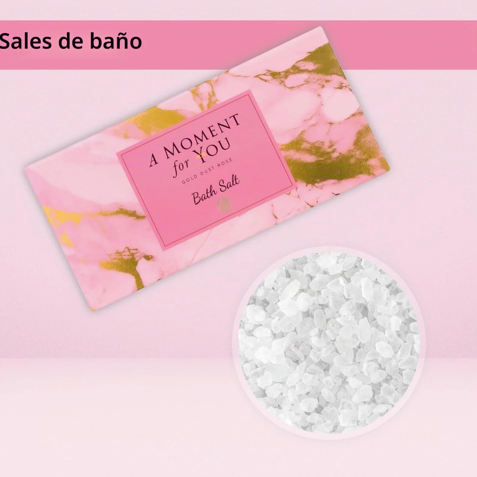Accentra Set de regalo para mujer A Moment for you Set de belleza con baño de espuma loción corporal y sales de baño en armario de madera decorativo