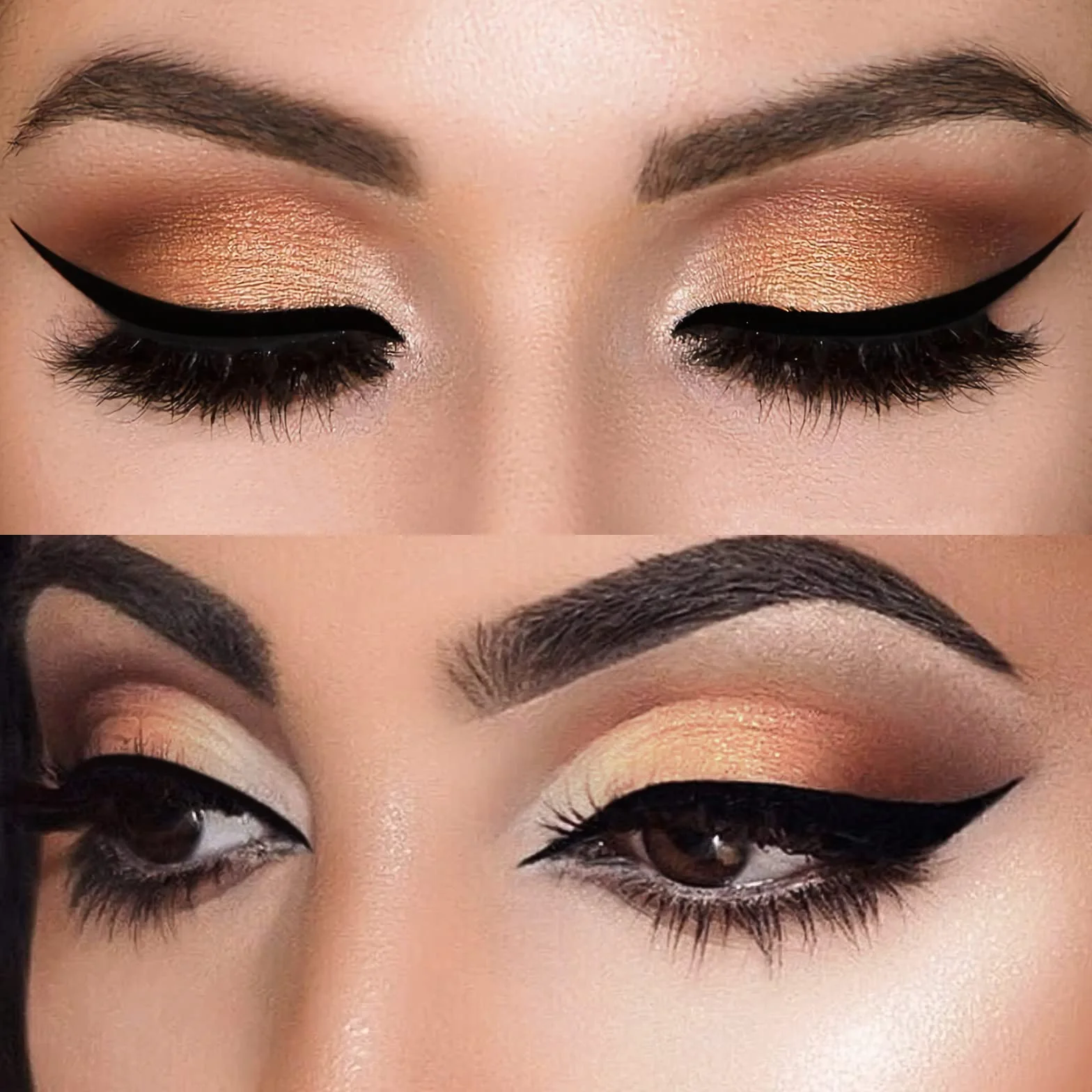 EIGSHOW Pincel delineador ojos ángulo fino precisión gel PRO plano inclinado cerdas sintéticas libre crueldad Negro
