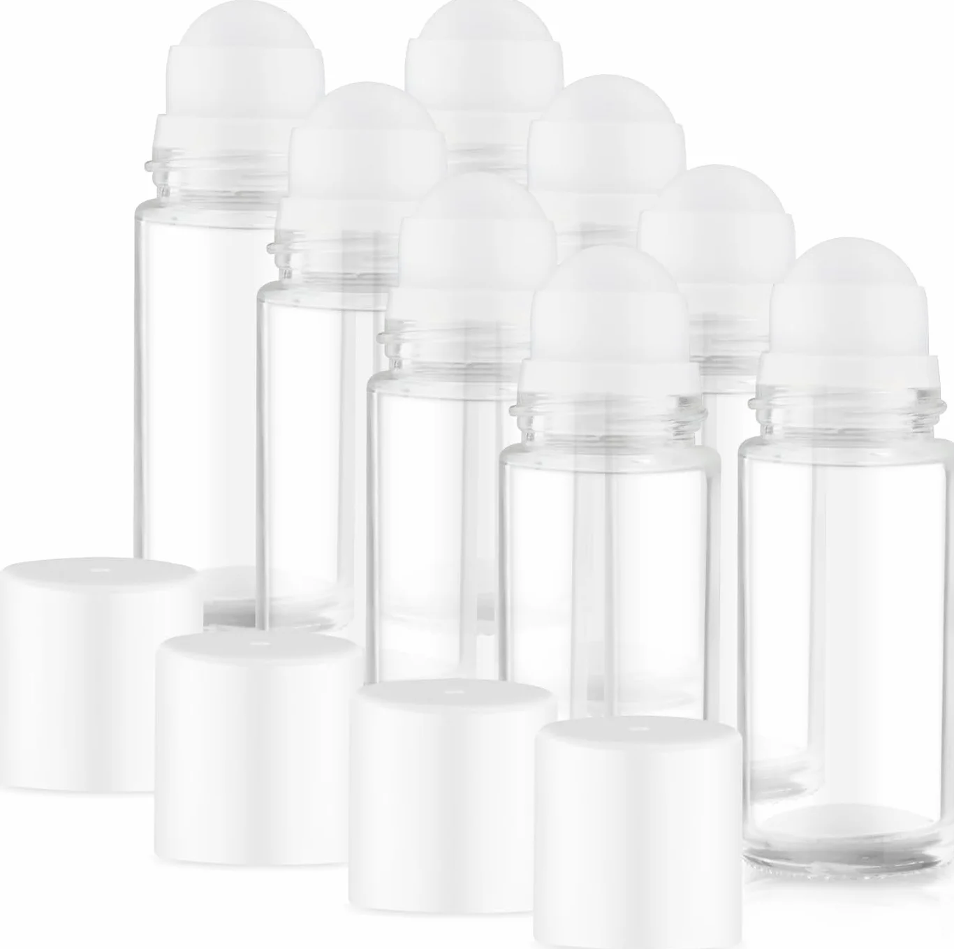 Set 50 uds Roll on Rellenable 50 ml | Roll On Aromaterapia | Bote Roll on Crema Solar Rellenable