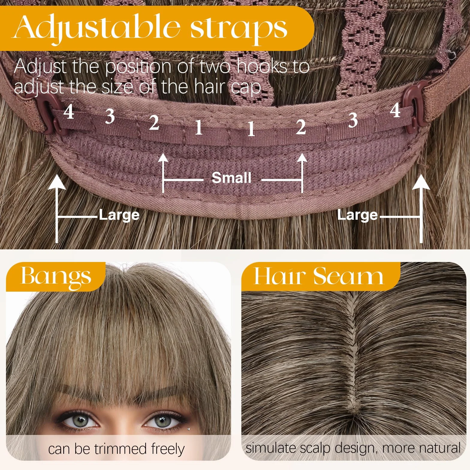 Sofeiyan Peluca Bob Mujer 30 cm Arcoíris Corta Ondulada Flequillo Sintética Resistente Calor