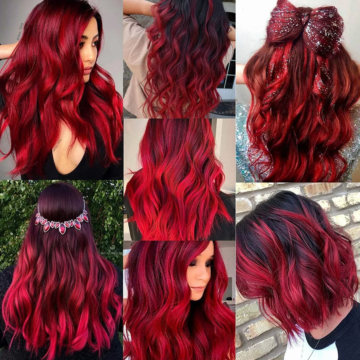 Extensiones De Clip De Pelo Natural rojo Mechas Pelos Fiesta Resaltar Rayas De Colores Regalo De Cosplay