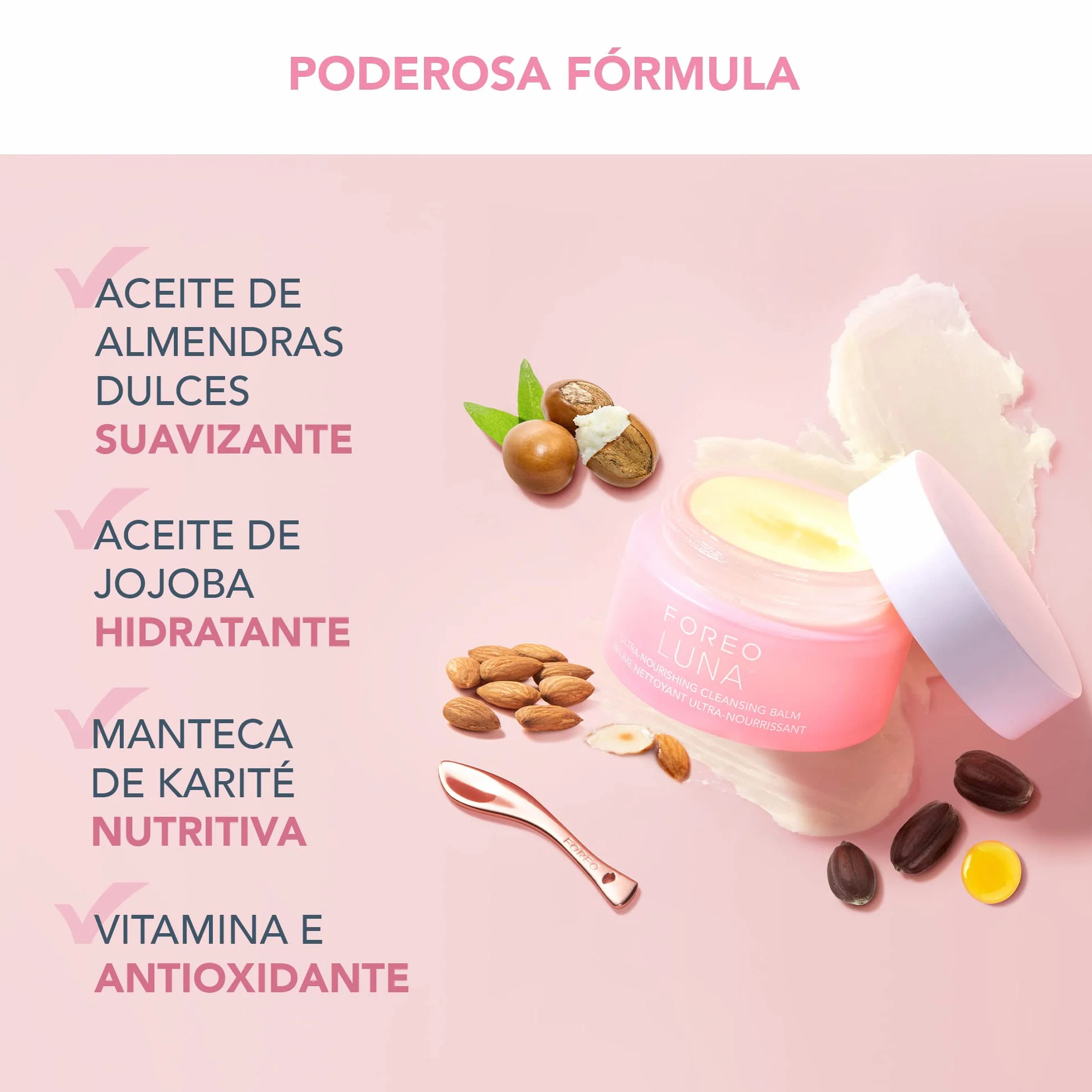 FOREO LUNA Bálsamo desmaquillante ultranutritivo - Desmaquillante facial suave - Gel limpiador facial - Desmaquillante ojos - Vegano y cruelty-free - Sin fragancia y eco - 75 ml