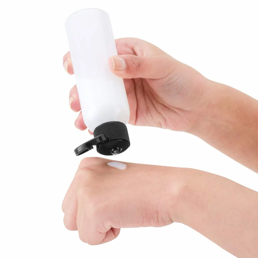 Toureal 100ML Botella de Viaje Flip-Cap 5 Piezas Contenedor Vacío para Cosméticos con Embudo Transparente