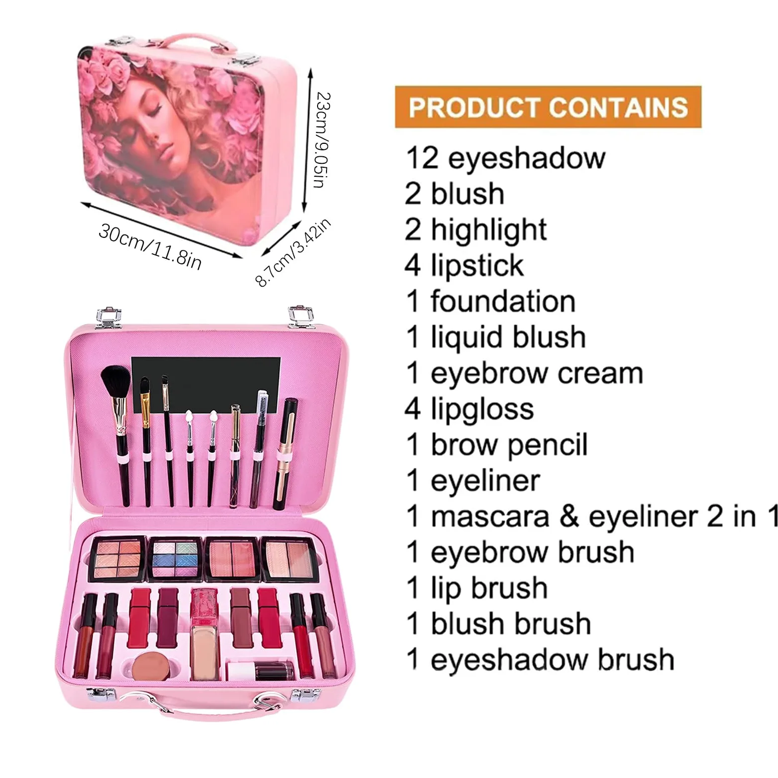 Colección De Maquillaje Para Mujeres Cosmético Resistente Al Agua | Kit De Maquillaje Portátil Impermeable para Damas Madres Abuelas Novias Cumpleaños y Citas