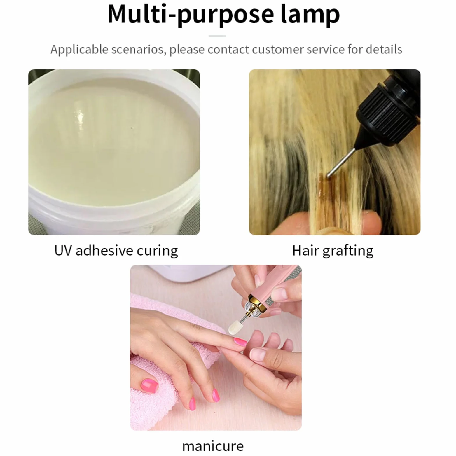 V Kit de Extensión de Cabello Ligero, Lámpara de Extensión de Cabello de Curado Rápido de 395 Nm, V Light Hair Extension Machine con Batería Recargable de 3000 MAh, Lámpara LED V