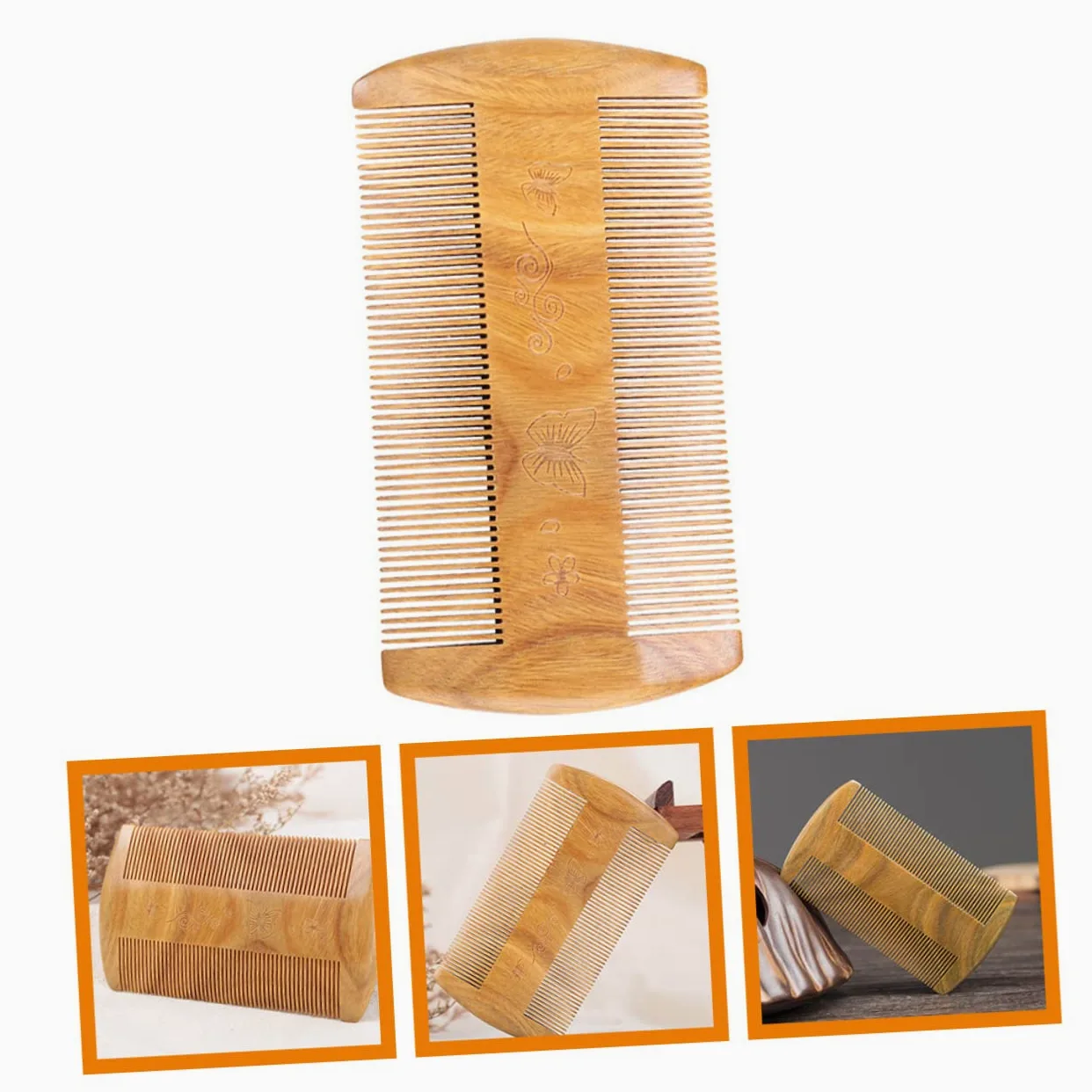 minkissy 5 peines de bolsillo para barba de sándalo verde para hombres, peine de bolsillo para barba, de corte de a, de bigote, de a para hombres, s para cabello hombre,
