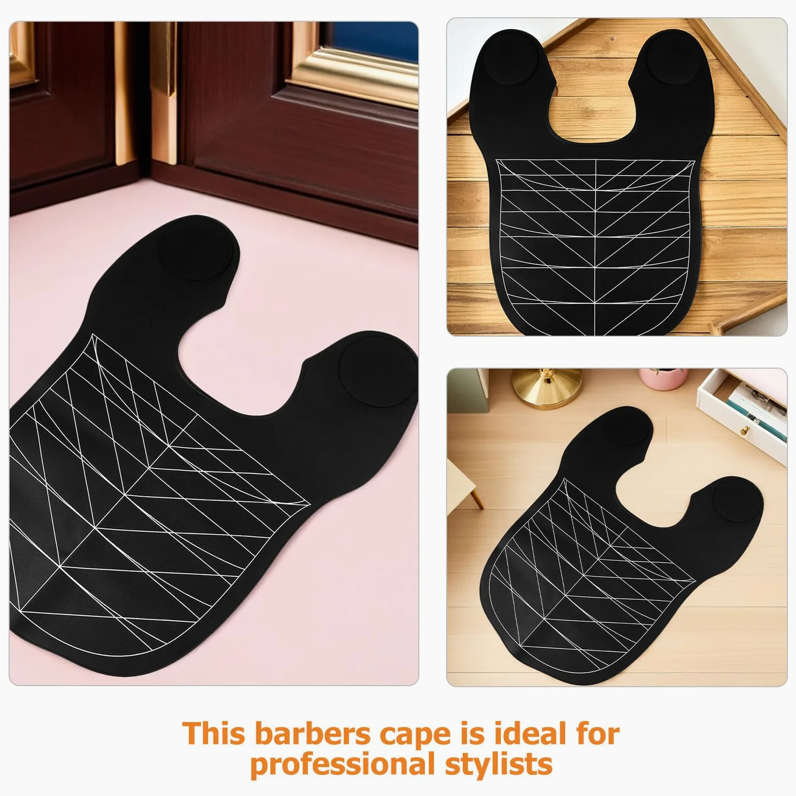 Capa de Corte de Pelo de Silicona Negra 2 Piezas Profesional | Protección Reutilizable, Diseño Ergonómico Cómodo, Uso en Procedimientos de Salón