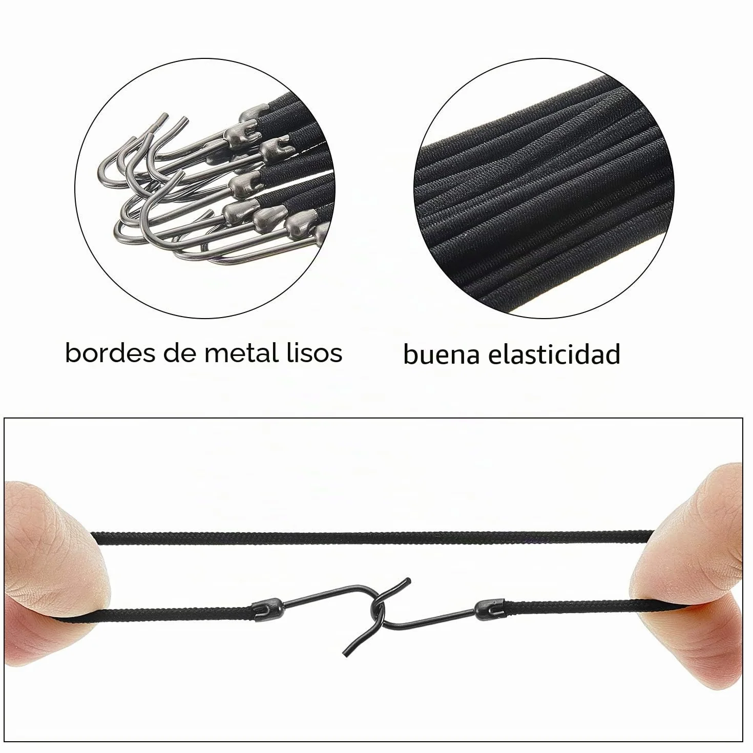 Chuangdi 15 Piezas Ganchos de Cola de Caballo Goma de Pelo Negro Coletero Elástica para Peinado Cabello Mujeres