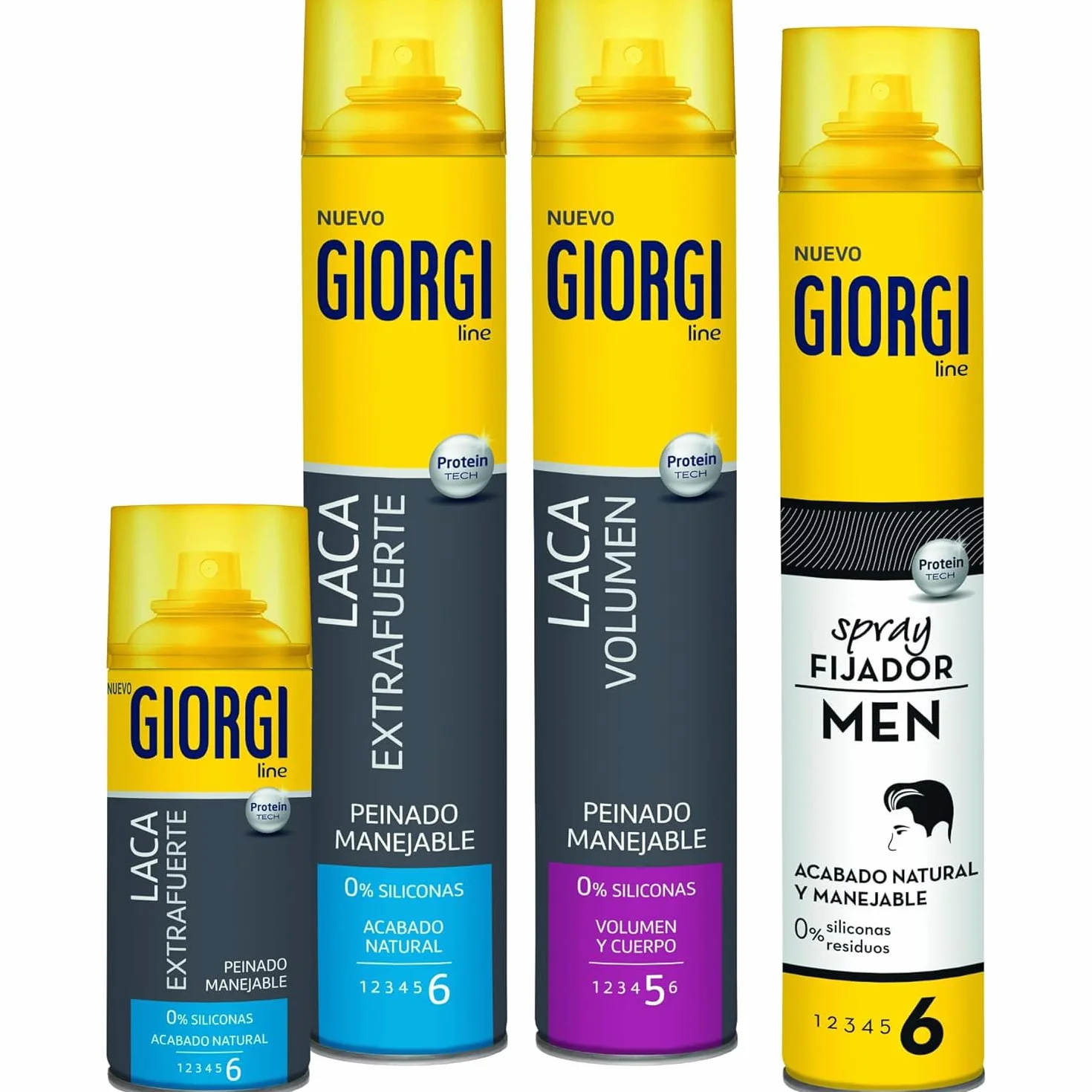 Giorgi Line Laca Volumen Profesional 300 ml - Fijación 6, Sin Siliconas, Volumen 24h