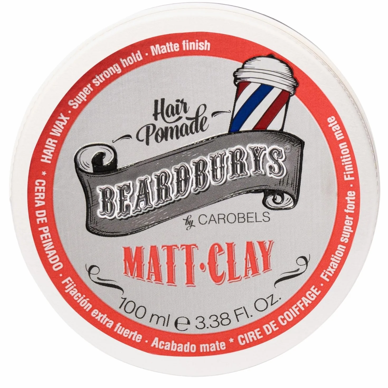 Beardburys Matt Clay Pomada para el cabello fijación fuerte acabado mate 100 ml