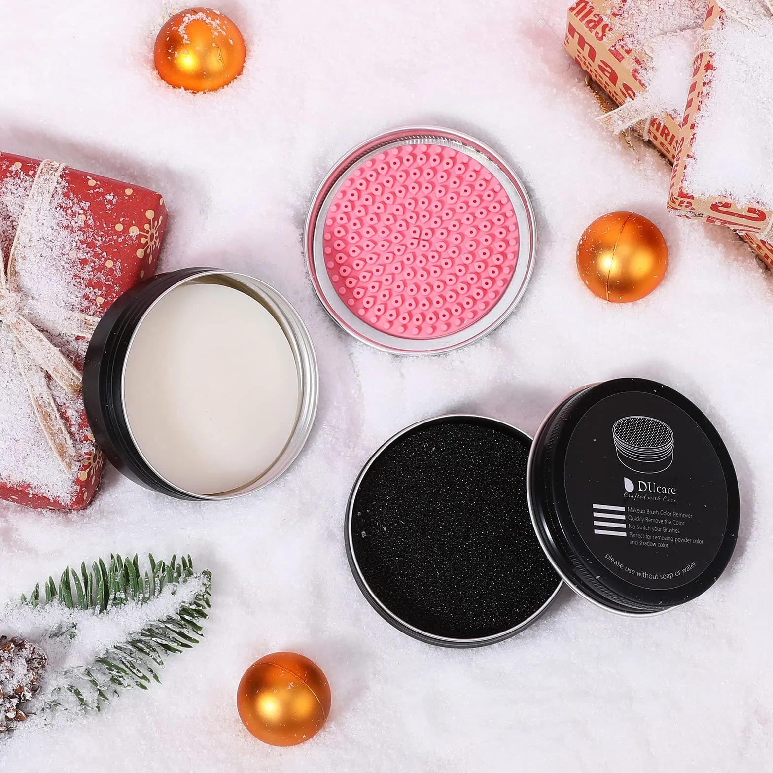 DUcare limpiador de brochas de maquillaje 2 piezas jabón 60g esponja eliminación color almohadilla silicona
