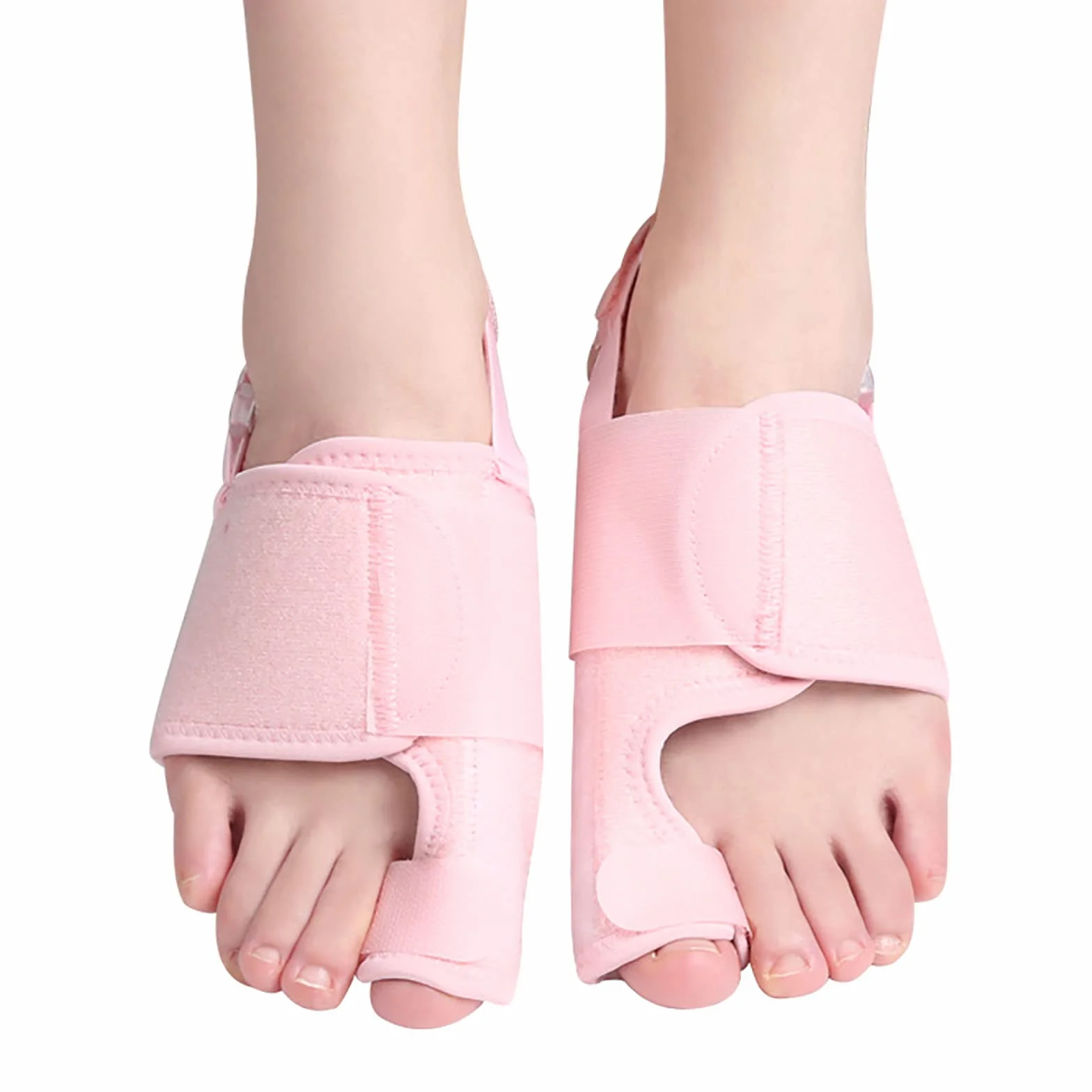 Corrector de cebolla para mujeres y hombres - Separadores de dedos para dedos superpuestos, cebollas, alineación del dedo grande, corrector y espaciador, protector de cebolla (rosa)