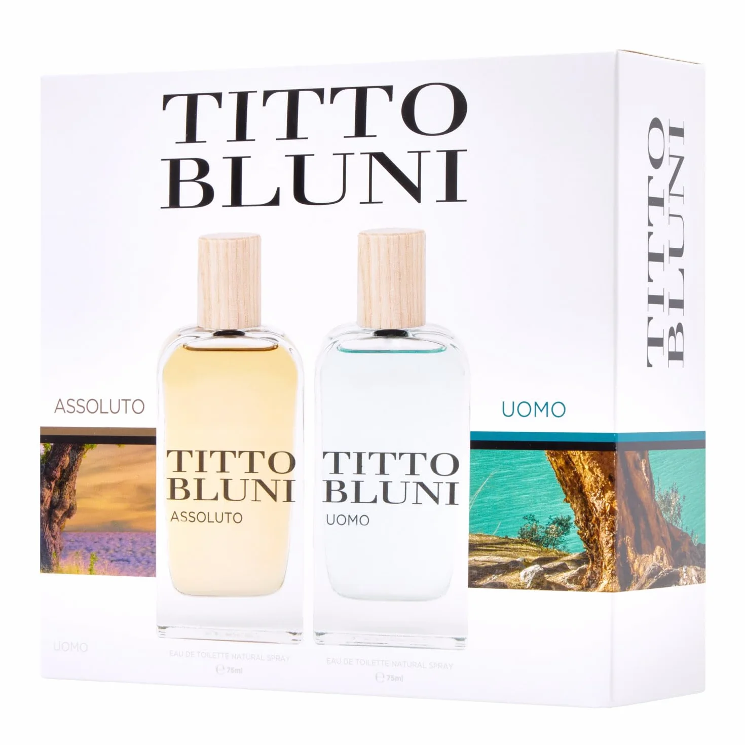 TITTO BLUNI Assoluto y Uomo 75 ml Eau de Toilette Estuche de Regalo Hombre Perfume Spray Floral Amaderado