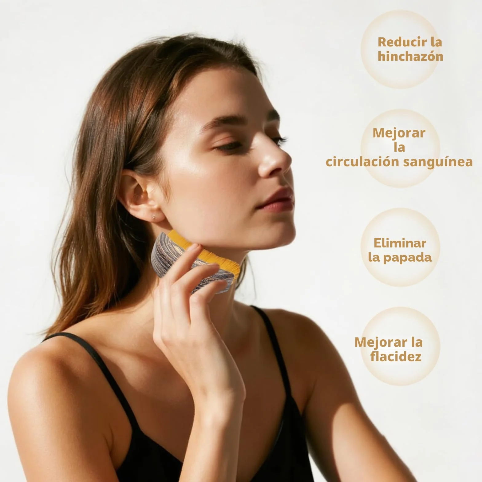 Cepillo Facial Drenaje Linfatico Exfoliante de Cepillado en Seco