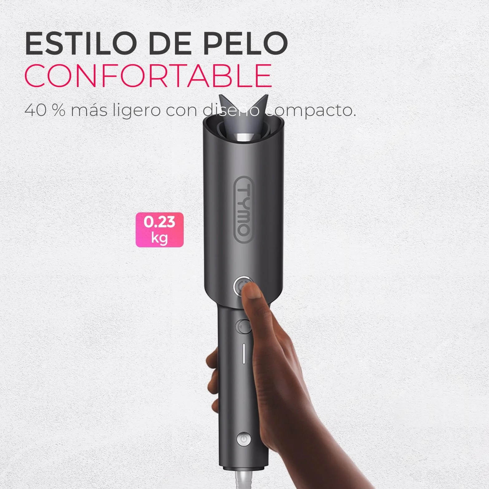 TYMO CURLPRO Rizador de Pelo Automático 25 mm 160-210℃ Cerámica Gris Metálico