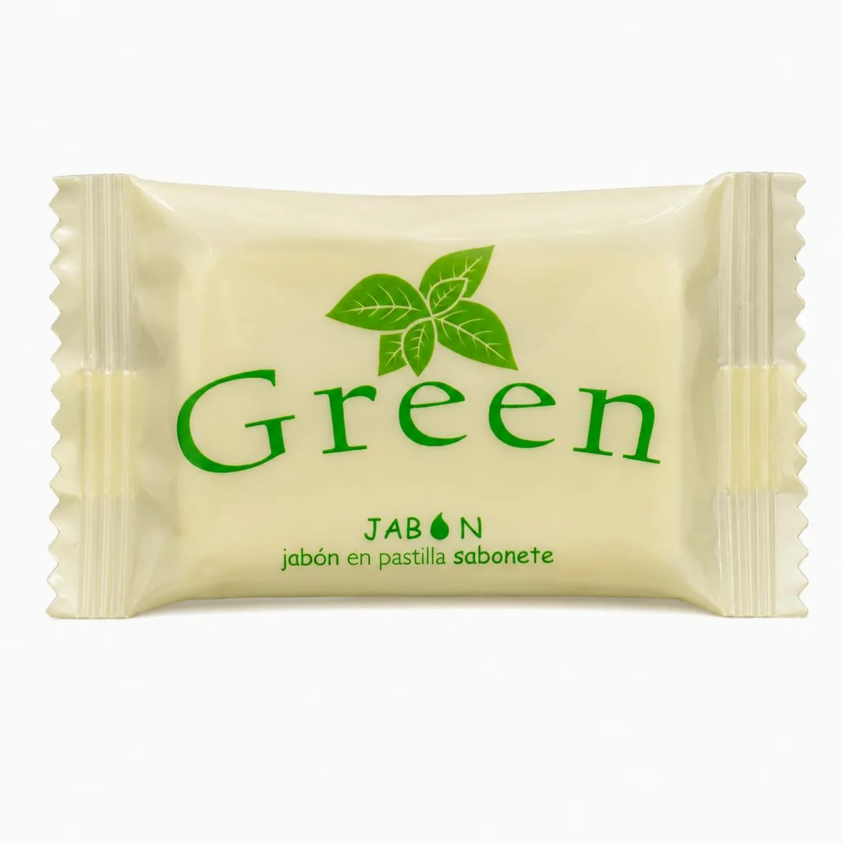 Pack 1000 Jabones Hotel Amenities 10g Green | Jabón sólido individual, embolsado en celofán, apto para toda la piel, uso Profesional