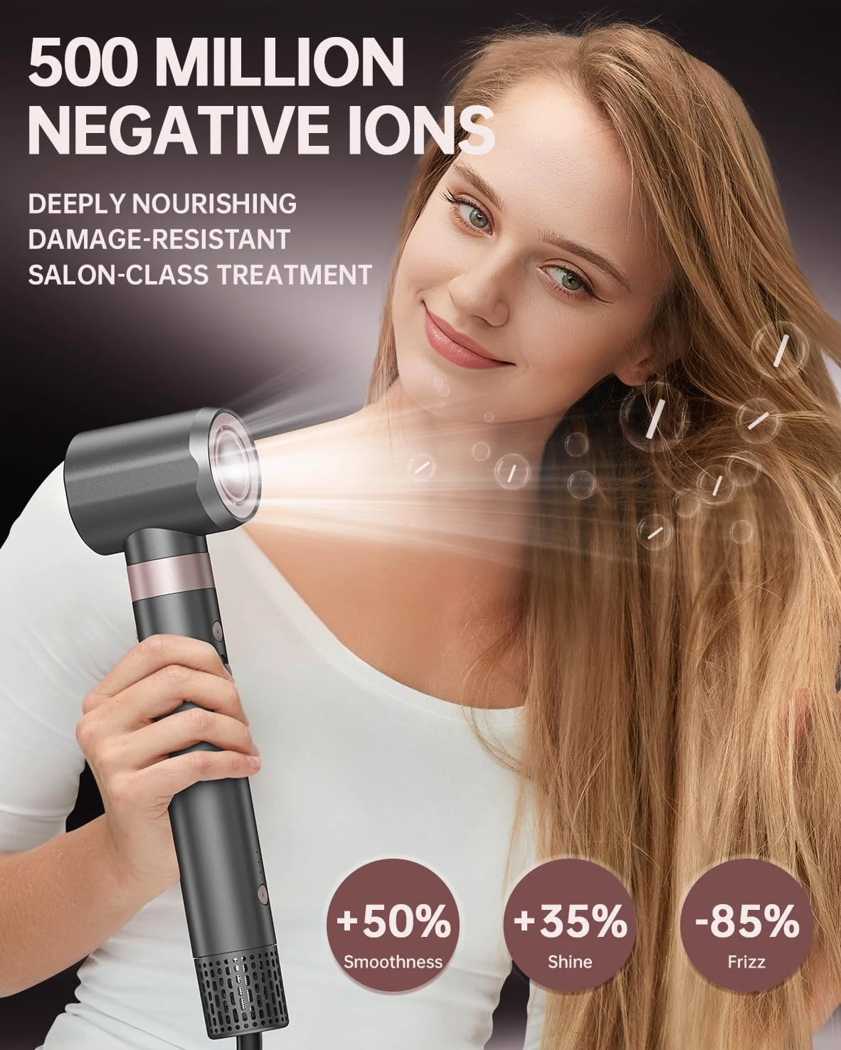 webeauty 4 en 1 Moldeador Pelo Aire, Cepillo Secador de Pelo Multifunción | 110,000 RPM/Min,30M/S,1400W Secador de Pelo Profesional con Rizador de Pelo Automatico,Difusor,500 Millones de Iones Negativo