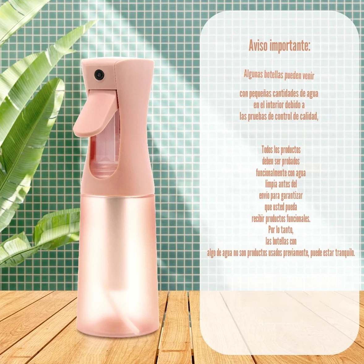 Botella de spray para el cuidado del cabello, piel, plantas, limpieza