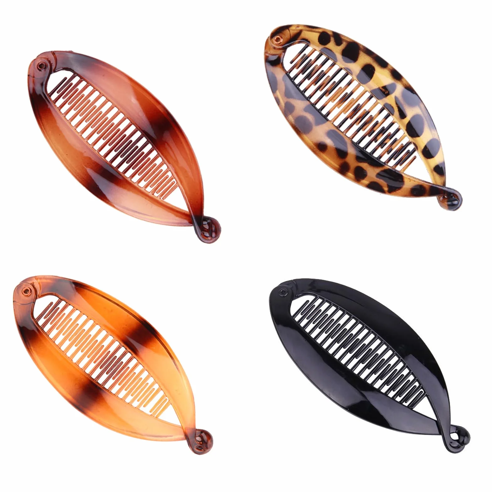 Banana Clip, 4 pinzas para el cabello, peines grandes vintage de plátano
