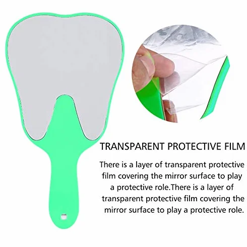 YUYTE Espejo de Mano para Clínica Dentista, Espejos con Mango Plástico, 4 Colores (Verde)