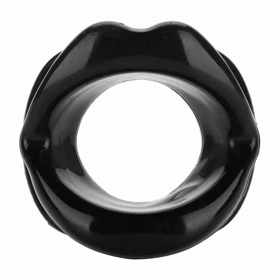 Entrenador de labios de silicona, ejercitador facial elevador, tensor muscular bucal antiarrugas (Negro)