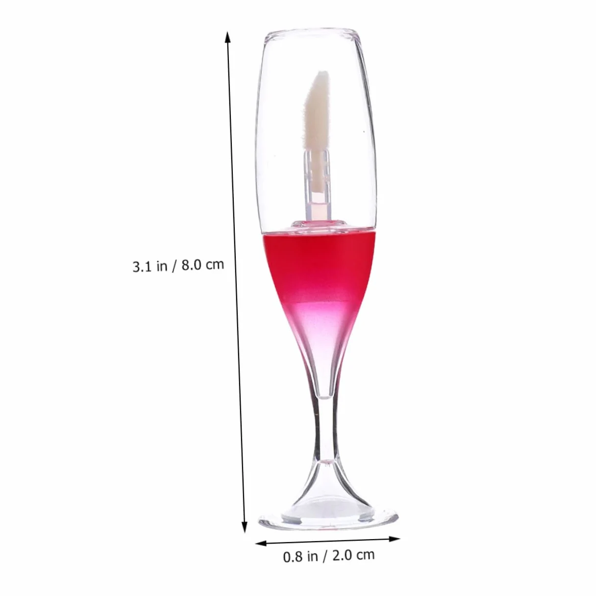 Mikinona Tubos Vacíos Para Brillo De Labios Forma De Copa De Vino Recargables Plástico Duradero Kit Para Diy Y Viaje Envases Transparentes Y Rojos Para Tintes Y 24 Piezas*3