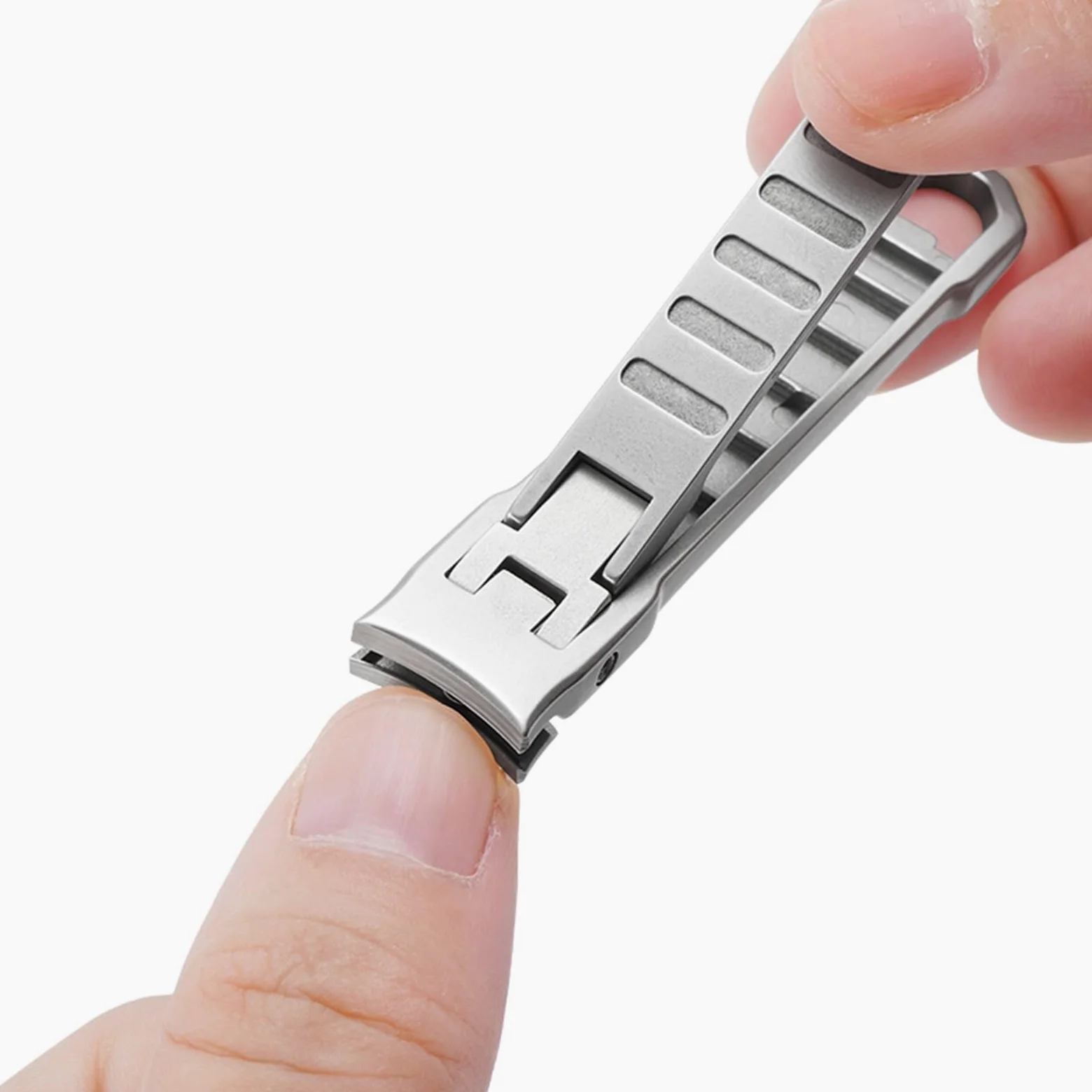 JINGYAN Cortaúñas Ultra-Thin Nail Clippers Collapsible， ​Portable Travel Fingernail Keychain Scissors Cutter Manicure Tool