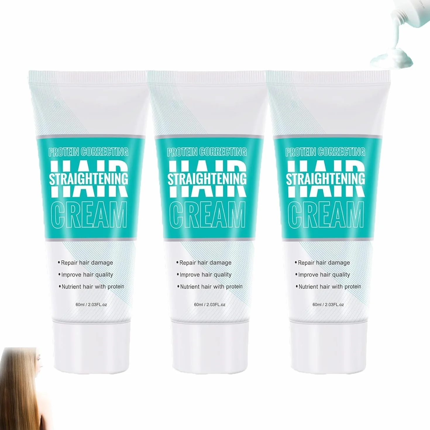 Crema alisadora de proteínas para el cabello, esenciales de viaje, brillo (3)