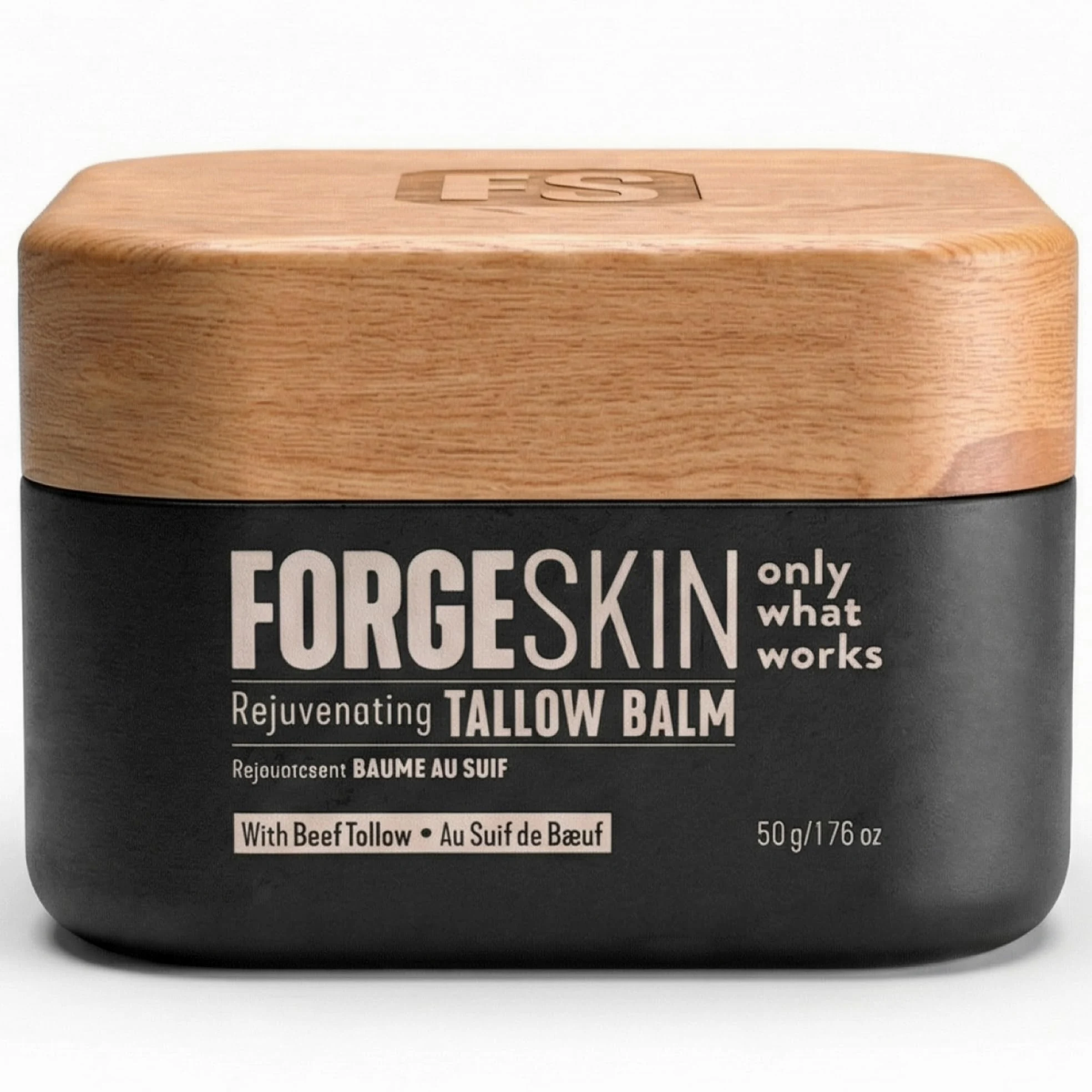 FORGE SKIN Wrinkle Defense - Bálsamo de sebo de res para hombres, hidratante facial, crema antienvejecimiento para la piel, loción natural para el cuidado facial con aceites esenciales, 50 ml
